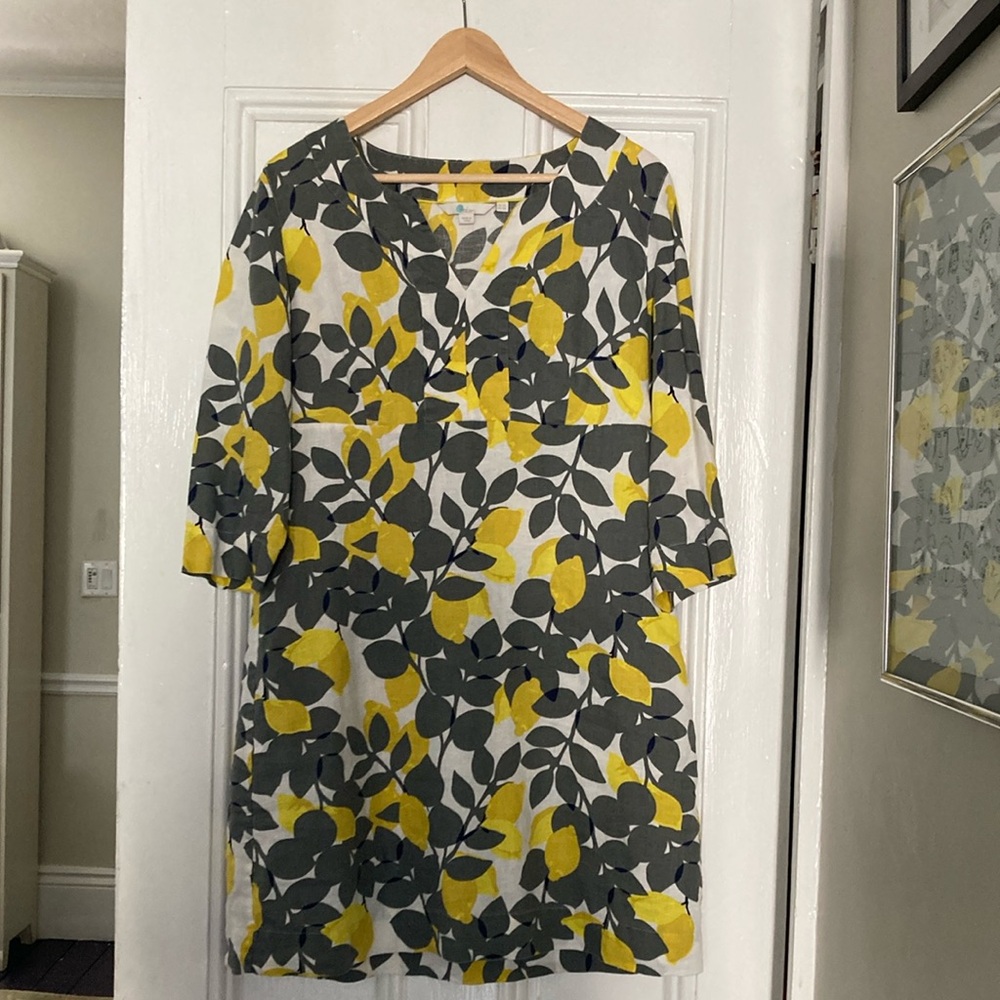 Boden linen in beautiful shape! Boffo sunny lemon and leaf pattern.